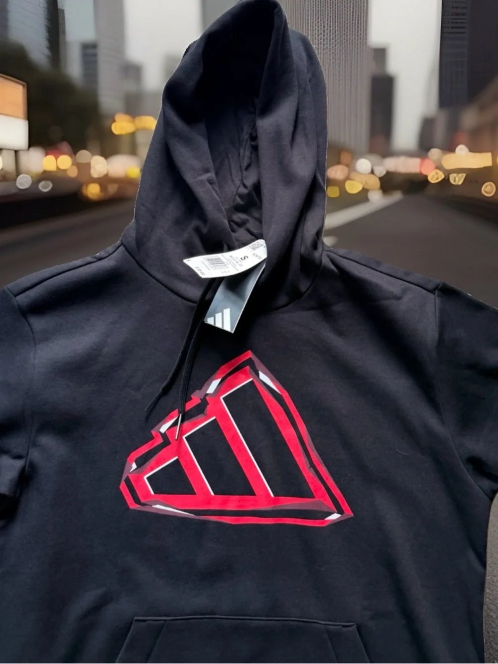 Adidas Men's Size Small Evo Pullover Hoodie. Black/Red. New with Tags